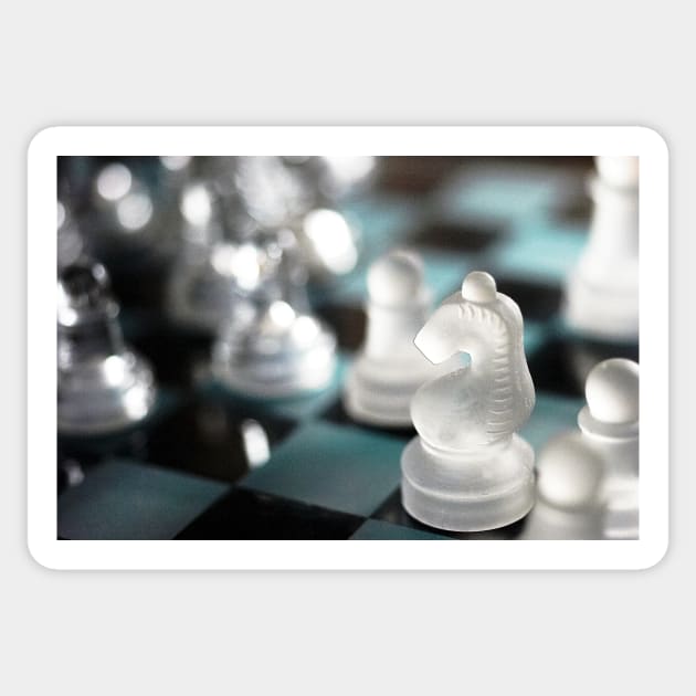 Knight's move: Glass Chess Pieces still-life Sticker by richflintphoto